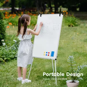 White Kids' Doodle Board with Stand | Portable Magnetic Easel for Home, Preschool Learning & Creative Play #ToddlerActivities #PreschoolTeacher