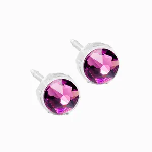 Blomdahl | Nickel Free | Medical Plastic 6mm Crystal Stud Earrings | Best Choice For Sensitive Ears