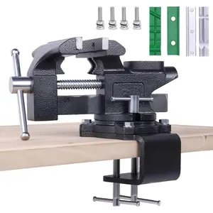Bench Vise, 6" Jaw Width, Table Vise For Workbench,2-in-1 Multi-Purpose Heavy Duty Bench Vice With Two Multifunctional Jaws, 270 °   Swivel Base Home Vise for Woodworking, Welding and DIY