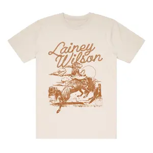 Lainey Wilson Cowgirl Natural T-Shirt – Whirlwind World Tour Vintage Tee Western Style