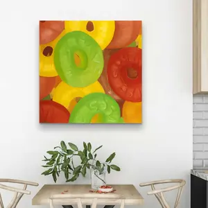 212 MAIN Artistic Colorful Jujubes Gastronomy Poster Print, 32x32 in. Kitchen Wall Art, Bedroom Wall Decor, Home Decoration
