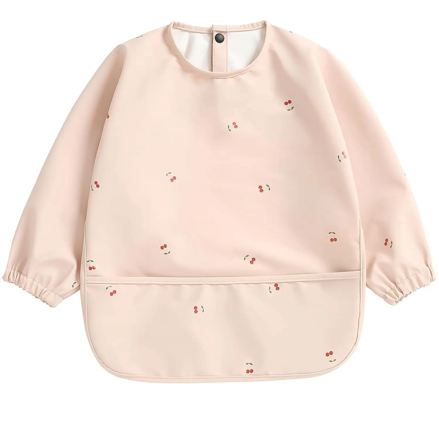 P-GSC02   Baby Bibs with Long Sleeve Bib & BLW, Coverall Bibs for Baby Feeding, PU Soft and Skin-Friendly Material, Machine Washable, Waterproof and Easy to Clean, Baby Infant Toddlers (Pink)