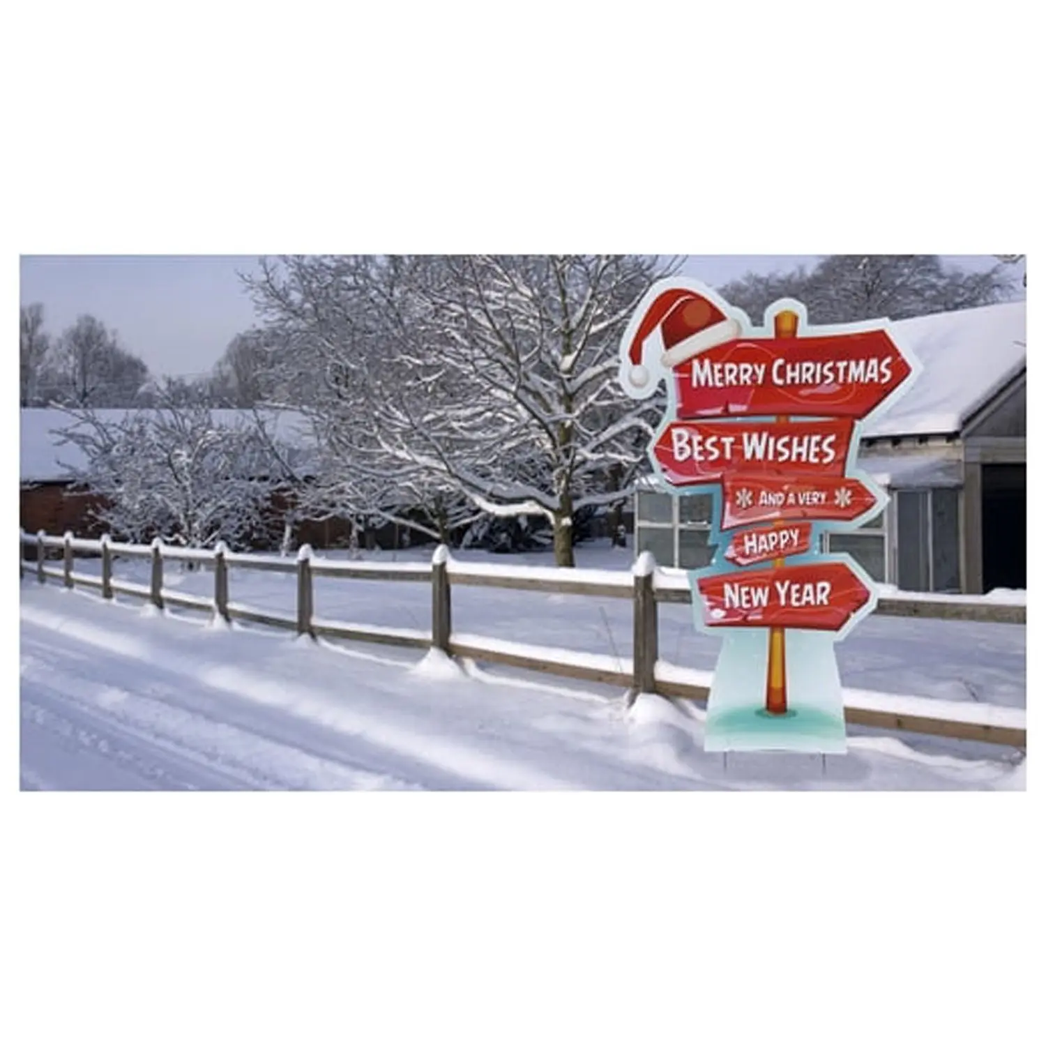 Advanced Graphics 2572 Corrugated Plastic Holiday Directional Sign, 60x45 in Outdoor Yard Standee for Home Decor Outdoor Display