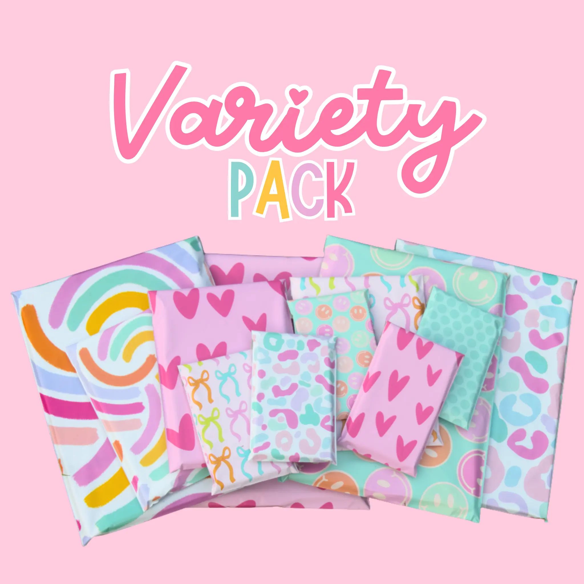 Variety Pack Poly Mailers - Set of 18 | 18 Designs in Sizes 6x9 10x13 & 14.5x19 | Stylish Shipping Supplies for Home & Business with Chic Patterns