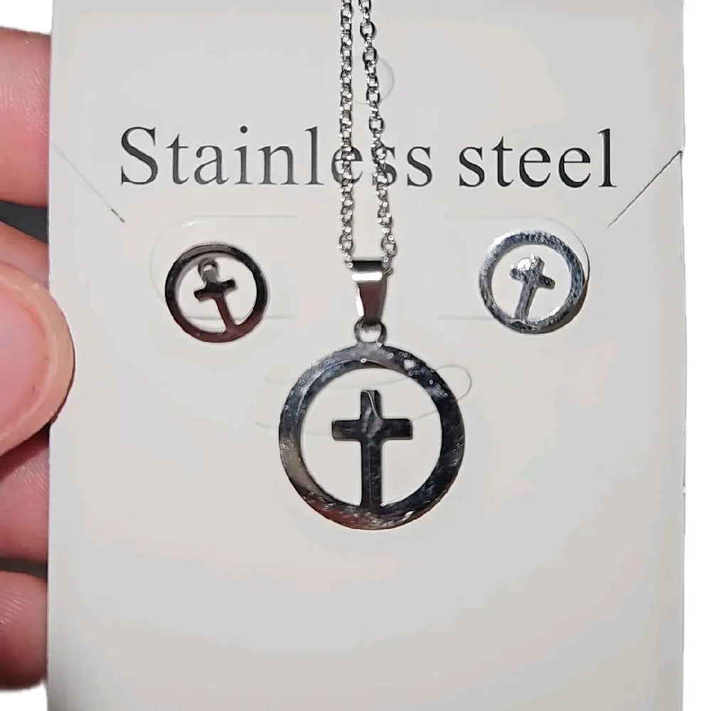 3 Piece Stainless Steel Necklace and Earring Set