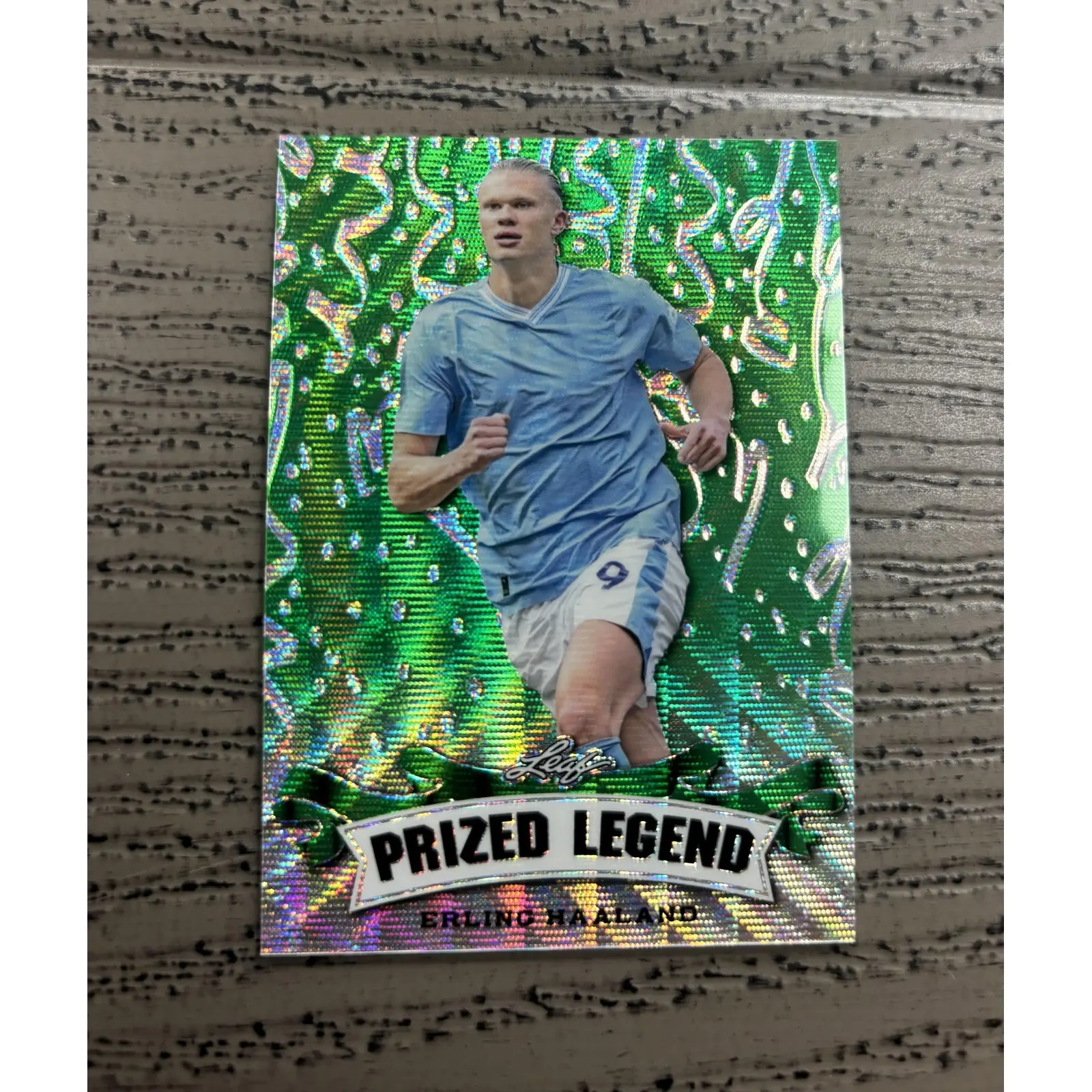 Erling Haaland 2023 Leaf Prized Legend Metal Green /5 RC Man City