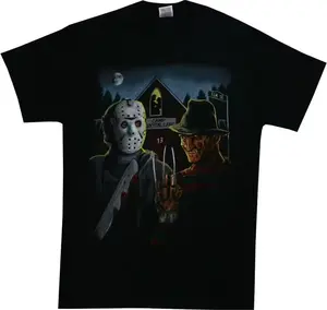 Freddy Krueger Jason T-Shirt Horror Film Graphic Tee Halloween Streetwear, Fashion Cotton, Full Colors, Full Sizes, For Men, For Women