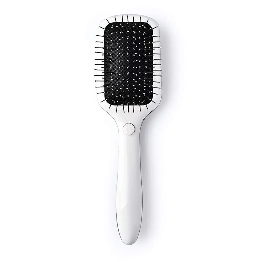 Portable Electric Massage Hair Brush - Metal Anti-Static, Magnetic-Massage Air Cushion Design (White), Anti-Static Feature
