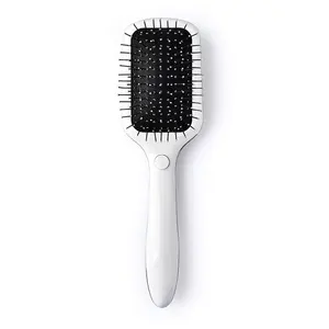 Portable Electric Massage Hair Brush - Metal Anti-Static, Magnetic-Massage Air Cushion Design (White), Anti-Static Feature