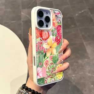 Chic Magnetic Case for iPhone11/12/13/14/15/16/promax Fruity Floral Collage MagSafe Ready, Anti-Slip, Ultra Thin | Aesthetic Touch for Daily Use