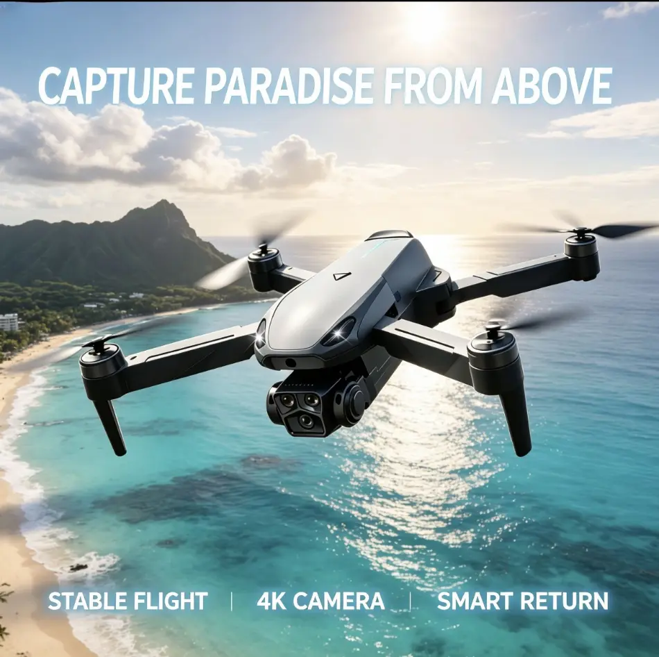 M8 Pro 2026 Foldable Drone, 4K UHD EIS Anti-Shake Camera, GPS, 5G WiFi FPV, Obstacle Avoidance, Auto Return, 360° Stunt Roll, 2 Batteries for Beginners Aerial Photography