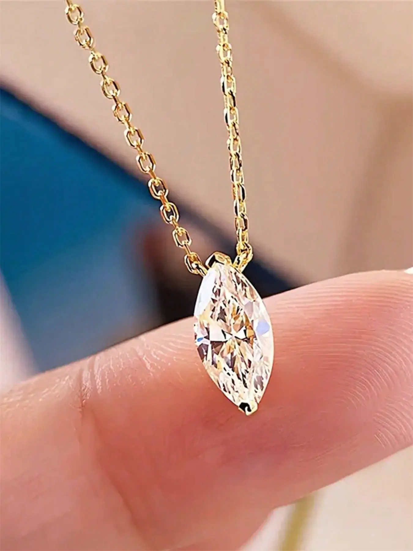1 PC Classical Cubic Zirconia Necklace Pendant For Women Valentine's Day Gift Wedding Jewelry