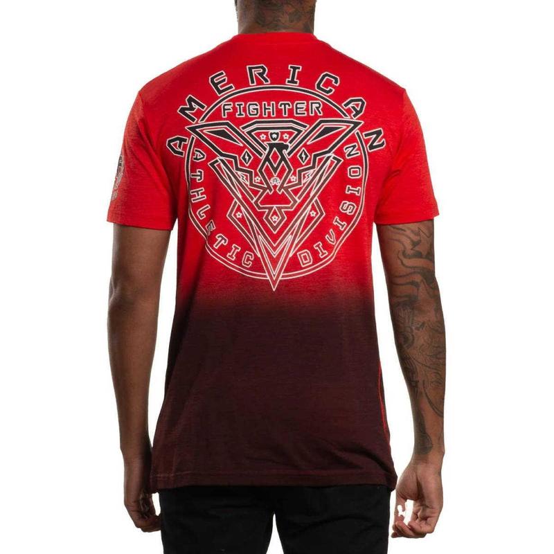 American Fighter Men's Elrosa Poppy Red & Chinese Red Short Sleeve T-Shirt Tee