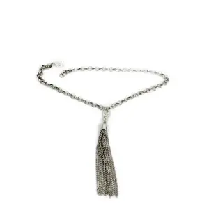 Trendy Fashion Jewelry TFJ Women Western Boot Silver Chains Metal Bling Bracelet Anklet Long Fringes Tassel Charm