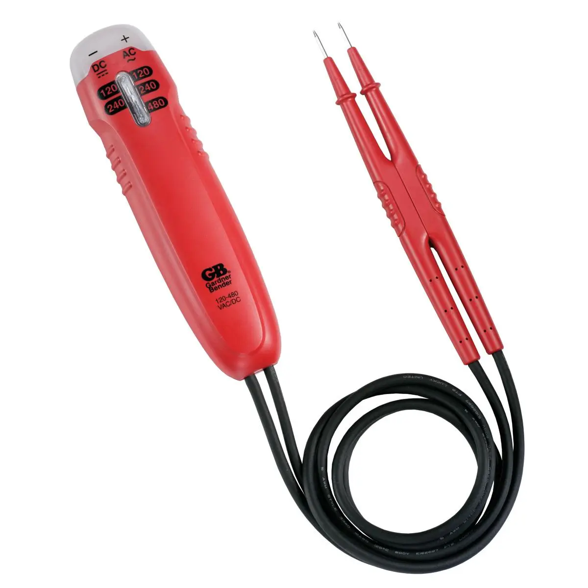 Gardner Bender GVT-392 Solenoid Voltage Tester, 120-480V AC/DC with Vibrating and 360-Degree Visual Indicators for Testing Light Fixtures and Panels, 2.5 x 10 x 4.25 inches, Analog Voltage Tester, Outlet Tests, Vibrating Alert