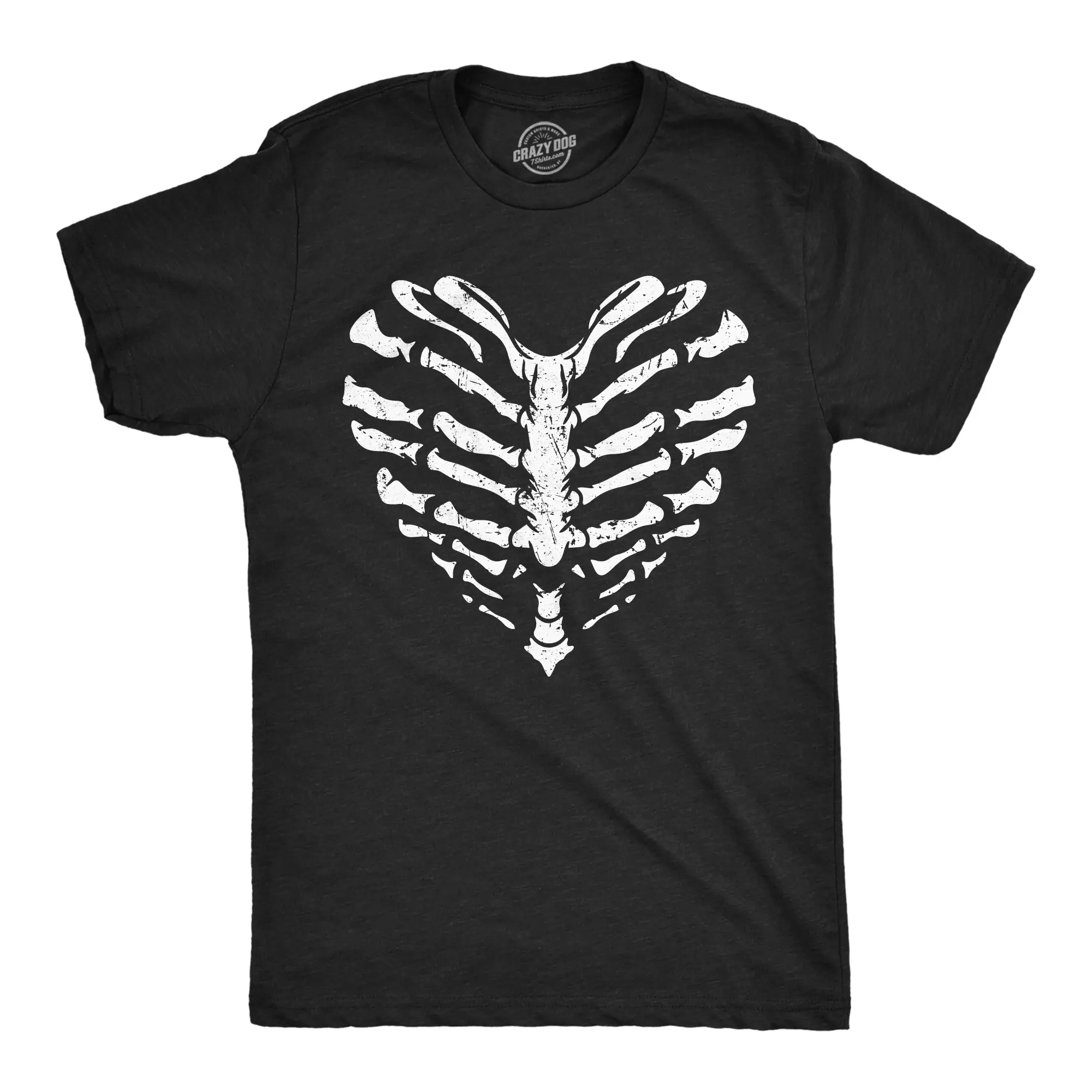 Mens Skeleton Ribcage Heart Funny T Shirt Spooky Novelty Tee for Men Mens Funny T Shirts Cool Vintage Fashion T-Shirt Gift Classic Menswear Love Apparel for Men Funny Halloween Short Sleeve Novelty Tees for Black -