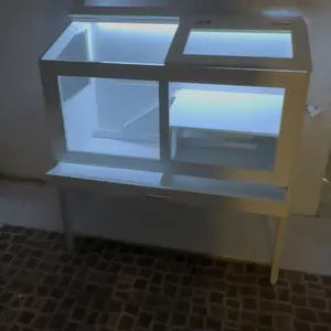 Split-Top Hamster Mansion: Independent Lid Access + Storage Drawer/Cabinet - Anti-Tip White Design