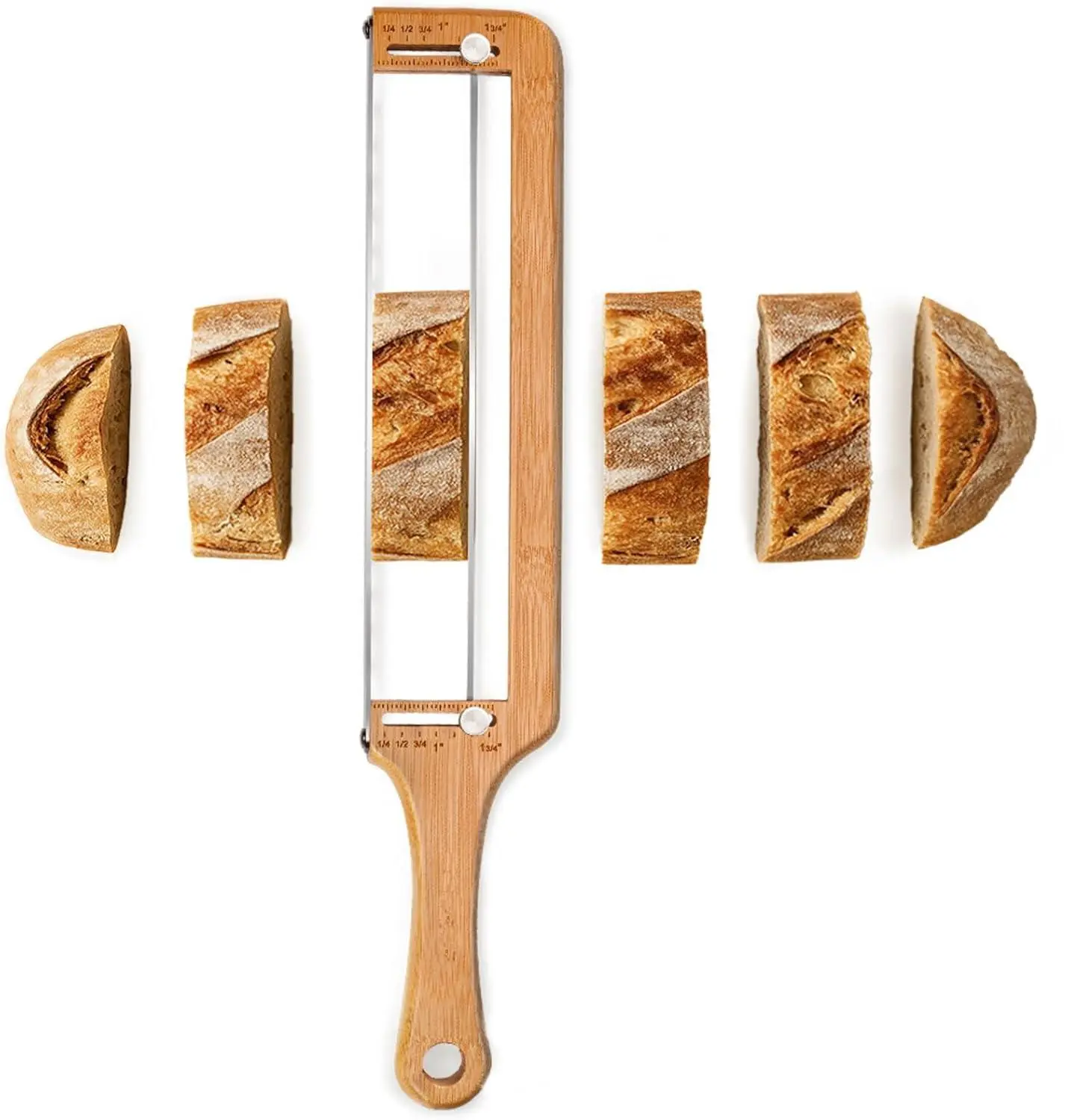 Bread Pilot Modifiable Bread Slicing Knife – Enhanced Loaf Cutter for Handmade & Sourdough Bread, Sawtooth Stainless Blade with Exact Thickness Ruler, Gift for Craft Bakers Bakery Tools