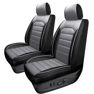 Front Seat Covers,Gray Car Seat Covers Two Front Seats, Airbag Compatible,Universal Fit Sedans,Cars,Vans,SUV,Truck(Black and Gray)