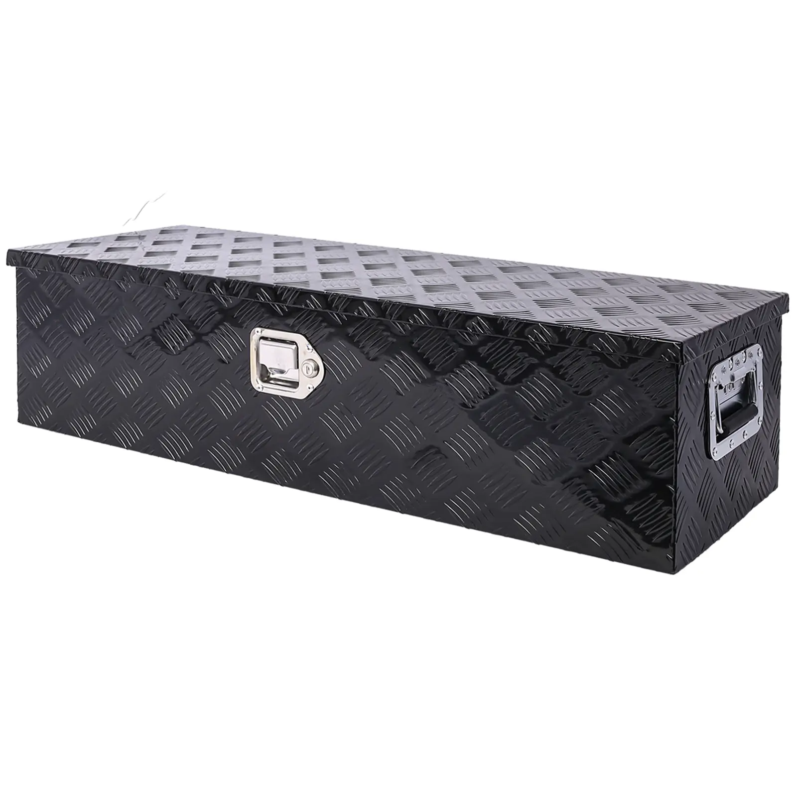 Heavy-Duty Metal Aluminum Underbody Mount Tool Box (39x13x10in) - Lightweight Design, Sturdy, Corrosion-Resistant, Lockable Storage with Keys, Waterproof Seal for Truck Beds, Cargo Racks, 5 Bar Tread Pattern for DIY Enthusiasts