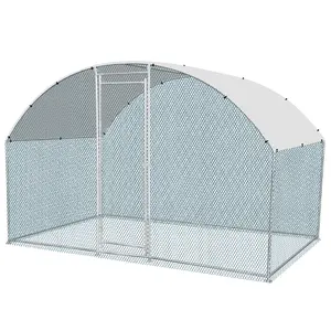 6.5 x 10 ft Large Metal Chicken Coop, Chicken Coop Large Metal Chicken Run for Yard Chicken Pen/Cage Outdoor Walk-in Chicken House Heavy Duty Poultry Cage with Waterproof and Anti-UV Cover