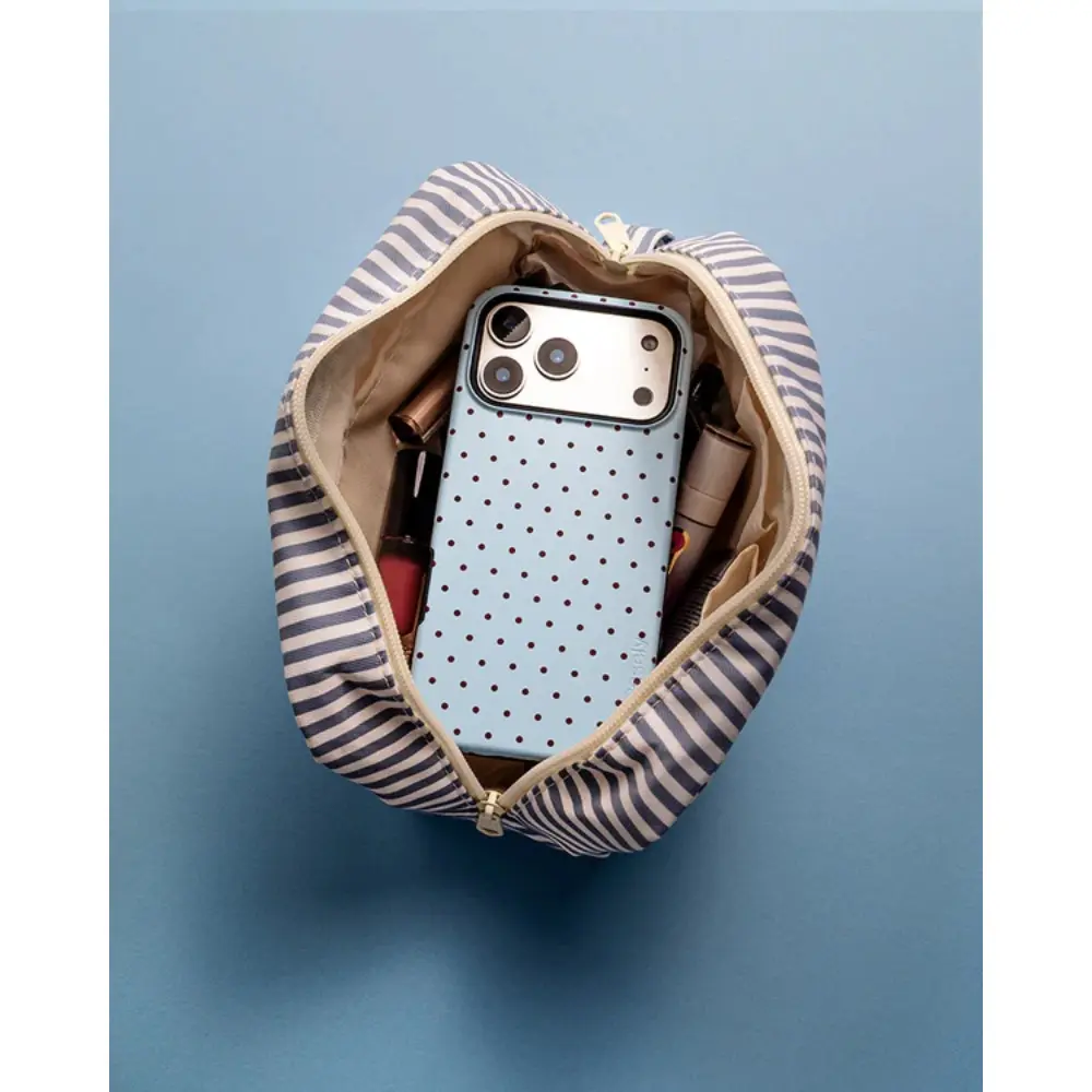 Dark Blue Polka Dot TPU Protective Smartphone Cover - Tech Accessory for iPhone 11/12/13/14/15/16/17 Pro Max/Plus Handheld Devices,summerwins