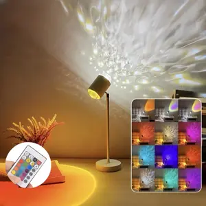 USB Powered Double-Head Ambient Light with Sunset Projection Lamp, Remote Control Mood Lighting for Home Decor, Adjustable Brightness Light, Ideal for Living Room and Bedroom