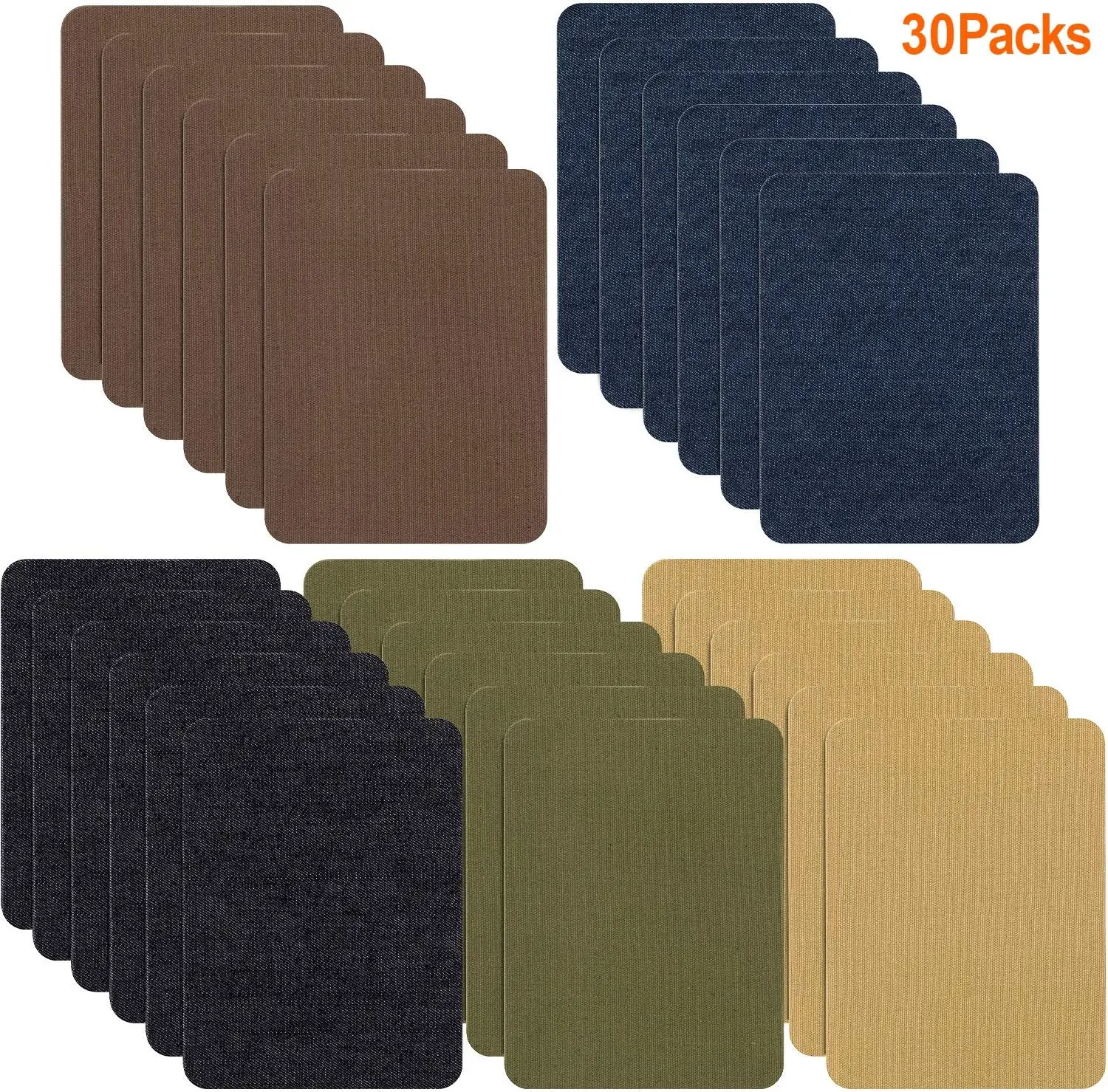 Iron On Patches Clothing Jeans 30 PCS Denim Repair Patches Kit 4.9 x 3.7 Inch