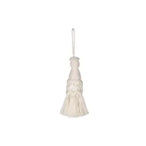 Alice Lane Ivory Key Tassel – Decorative Ivory Tassel Ornament for Home Decor, Furniture & Door Knob Accent, Boho Decorative Tassel for Cabinets, Drawers & Styling