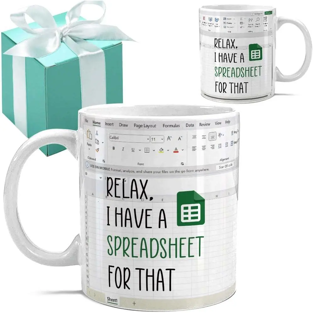 Relax, I Have A Spreadsheet for That - Accountant Gifts - Funny Accountant Coffee Mug Gifts for Boss CPA Coworker Finance Banker - Spreadsheet Mug - Accounting Birthday Graduation  11oz