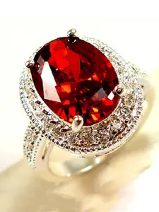 Elegant Lady Red Synthetic Garnet Rings, Oversized Synthetic Zircon Jewelry with a Stylish, European-Inspired Aesthetic Fashion Engagement Rings for Women Valentine's Day Gift