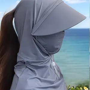 Lightweight Women's Full-Face Sun Protection Hat with Drawstring Hood - Lightweight, Breathable, Portable Outdoor Sports Cap for Cycling, Hiking, and Camping - Summer Essentials for Insect and Mosquito Prevention