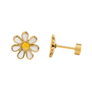 Daisy Flatback Stud Earrings (Hypoallergenic, All-Day Comfort for Sensitive Ears, Kids)