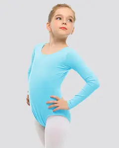 Girls Long Sleeve Cotton Ballet Leotard