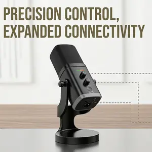 YU8 RGB Dynamic Microphone, XLR/USB Multi-Device Mic with Headphone Jack for Smartphone, PC, Streaming & Podcast