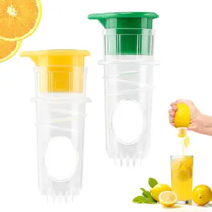 Portable Lemon Juicer Squeezer 2pcs with Built-In Filter for Fresh Juice Extraction Effortless Squeezing for Cocktails Drinks Cooking Compact Mini Lemon Lime Squeezer