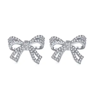 Harper Earrings 925 sterling silver bow studs earrings