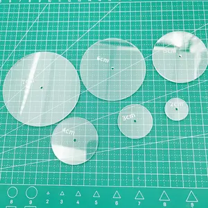 Set of 6 Circle-Shaped Acrylic Sashiko Stencils for Hand Quilting and Embroidery