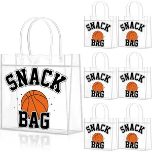 20 count Basketball Snack Bags Basketball Party Favor with Handles   Themed  Bags for Candy Birthday Party Supplies 8 x 8 x 3.15''