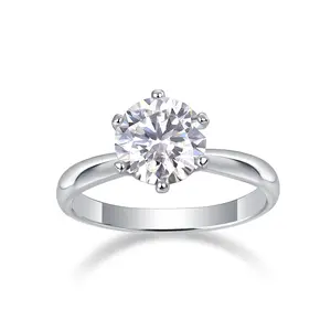 [TW] "Bella" 1 Carat Solitaire Engagement Ring fashionable wedding 925 Sterling Solid Sliver Synthetic silver Moissanite Ring (R9094)