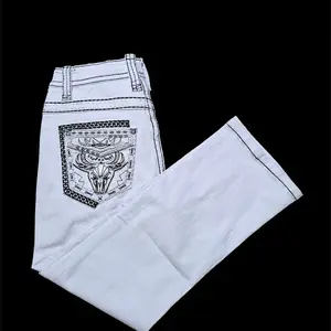 MENS' R R WHITE  PANTS  BOOT CUT
