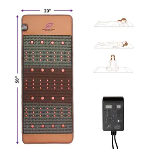 20" x 50" Far Infrared Heating Pad for Fully Body, Geanic Nano Tourmaline Micro-Ceramic Balls Mat for Post-Workout Muscle Relaxation, 1–12H Timer, 660nm Red & 850nm NIR, Model K128