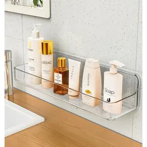 Shower shelves, Adhesive Clear  Bathroom Shower  Organizer, Transparent No Drilling Wall Mount Bathroom Storage