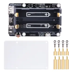 52Pi UPS V5 Power Supply Uninterruptible UPS HAT for Raspberry Pi, Support 18650 Battery Charger Power Bank Power Management Expansion Board 5V for Raspberry Pi 5/4B/3B+/3B/2B/B+/B/A+/A