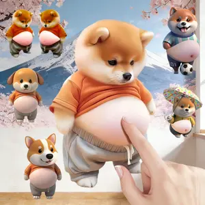 Cute Chubby Shiba Inu Anti-Collision Stickers, Adorable Puppy Decals, Home Decor Gifts for Girls, Exterior Body Decals