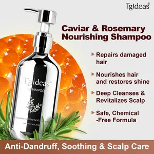 Tgideas Caviar & Rosemary Shampoo - Nourishing & Volumizing, For Oily Hair Care, Boosts Shine & Softness Organic Haircare Repairing