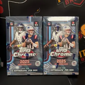 (PYT#20) (2) 2025 TOPPS CHROME FOOTBALL HOBBY BOXES. (32 Team Break)
