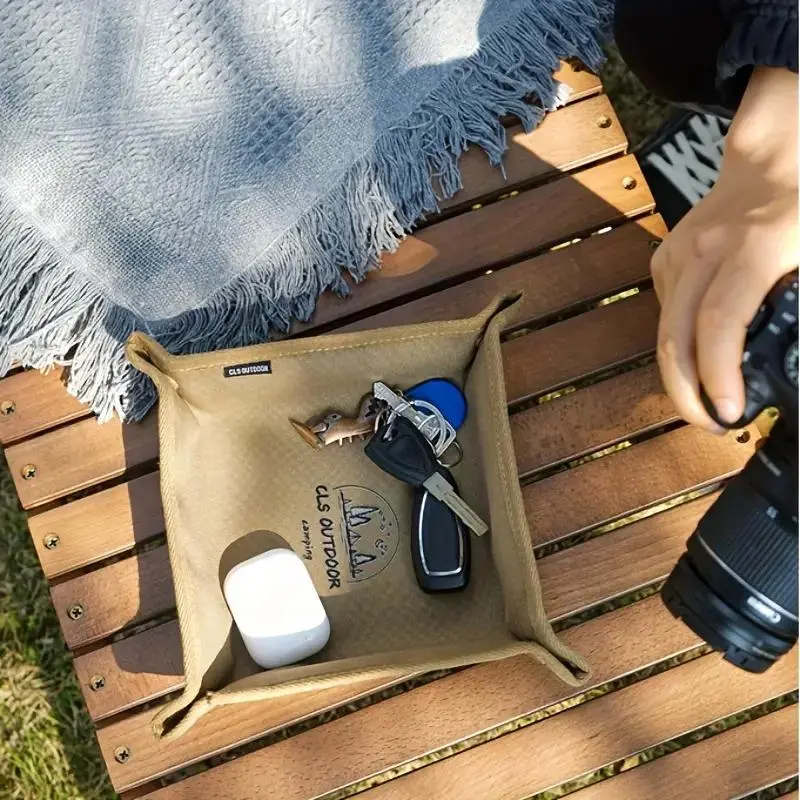 Portable Folding Camping Tray, Outdoor Camping Tray, Home Travel Storage Box, Portable Folding Square Storage Tray for Outdoor Camping, Camping Equipment, Travel Accessories
