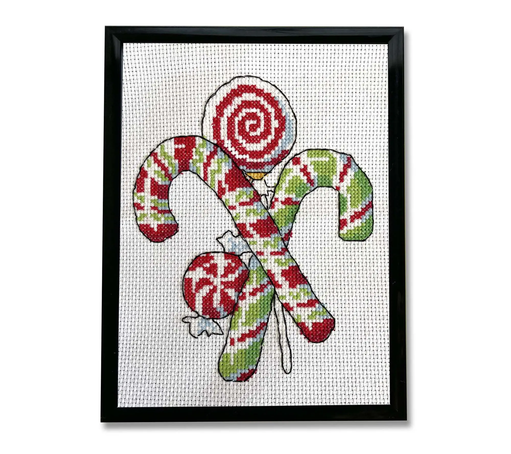 Spot Colors Candy Canes Counted Cross Stitch Kit Spot Colors Candy Canes Counted Cross Stitch Kit