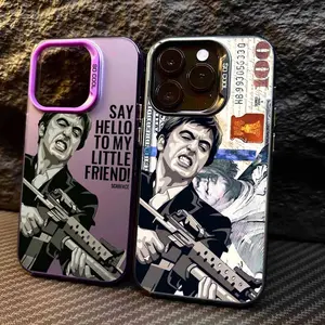 Tony M-Montana Scarface Fashion Phone Case for iPhone 17 Air 16 15 14 13 12 11 Pro Max Plus, Colorful Design Cover